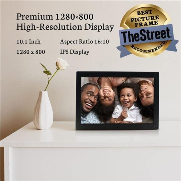 32GB 10.1 Inch Digital Photo Frame, 1280x800 IPS Touch Screen - Picture 5 of 5